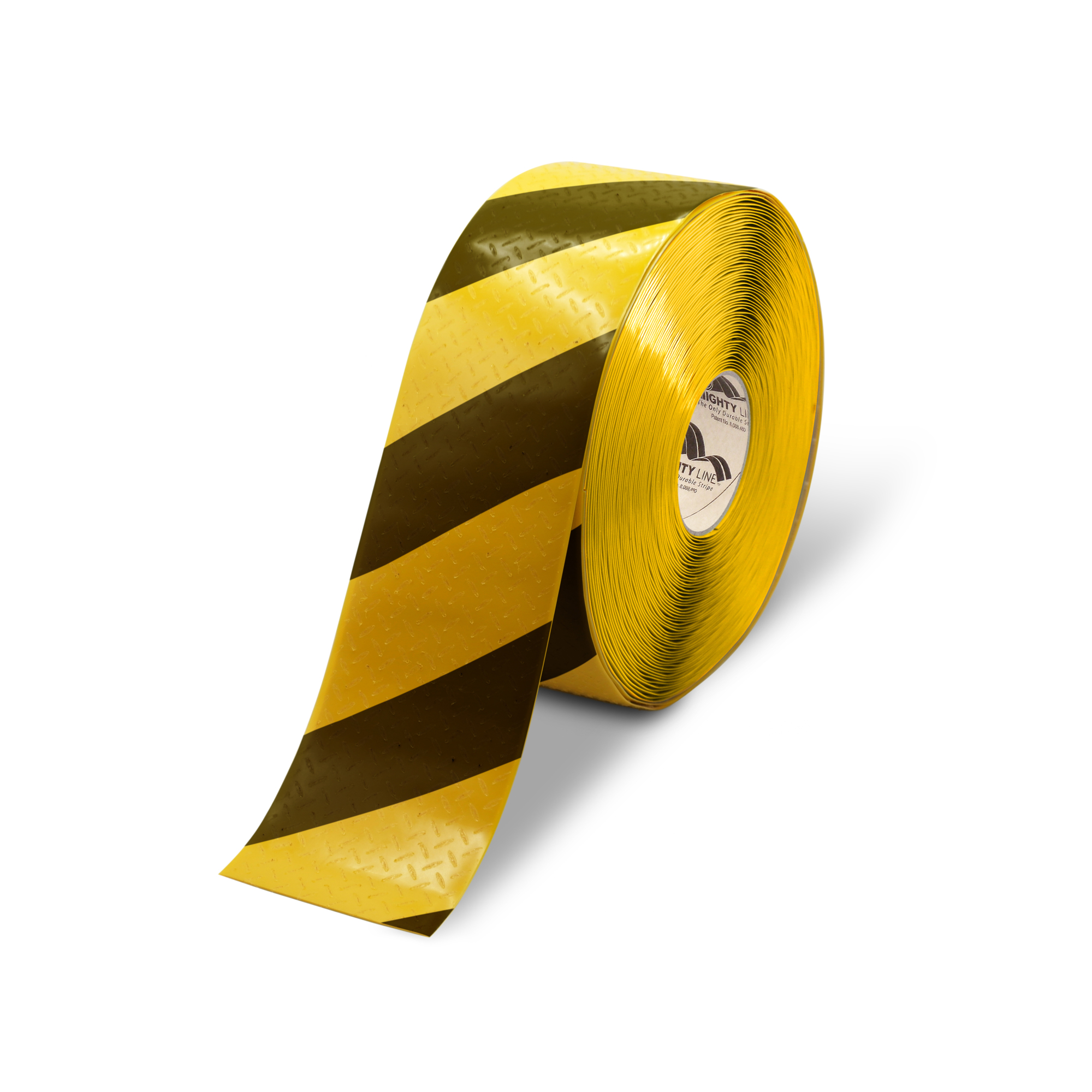 Mighty Line Anti-Slip Floor Tape — 4in. x 100ft., Yellow and Black Diagonal, 50 Mil Vinyl, Model# MTH470